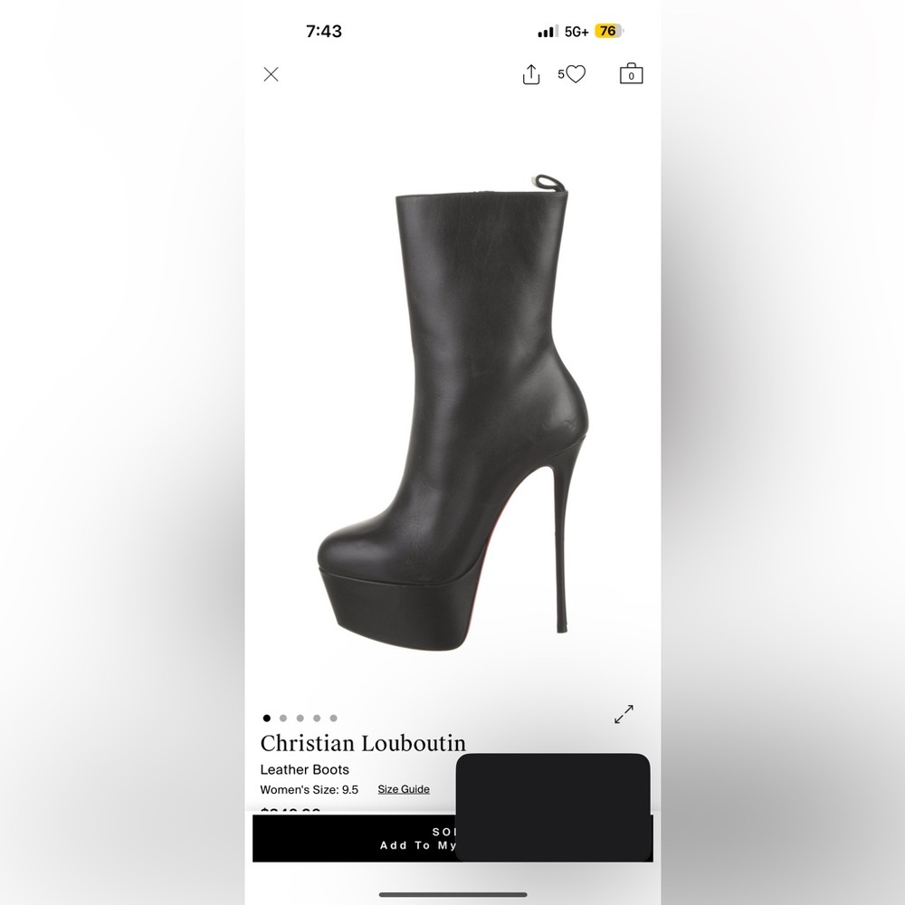 Christian Louboutin Sleek Black Heeled Boots